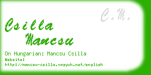 csilla mancsu business card